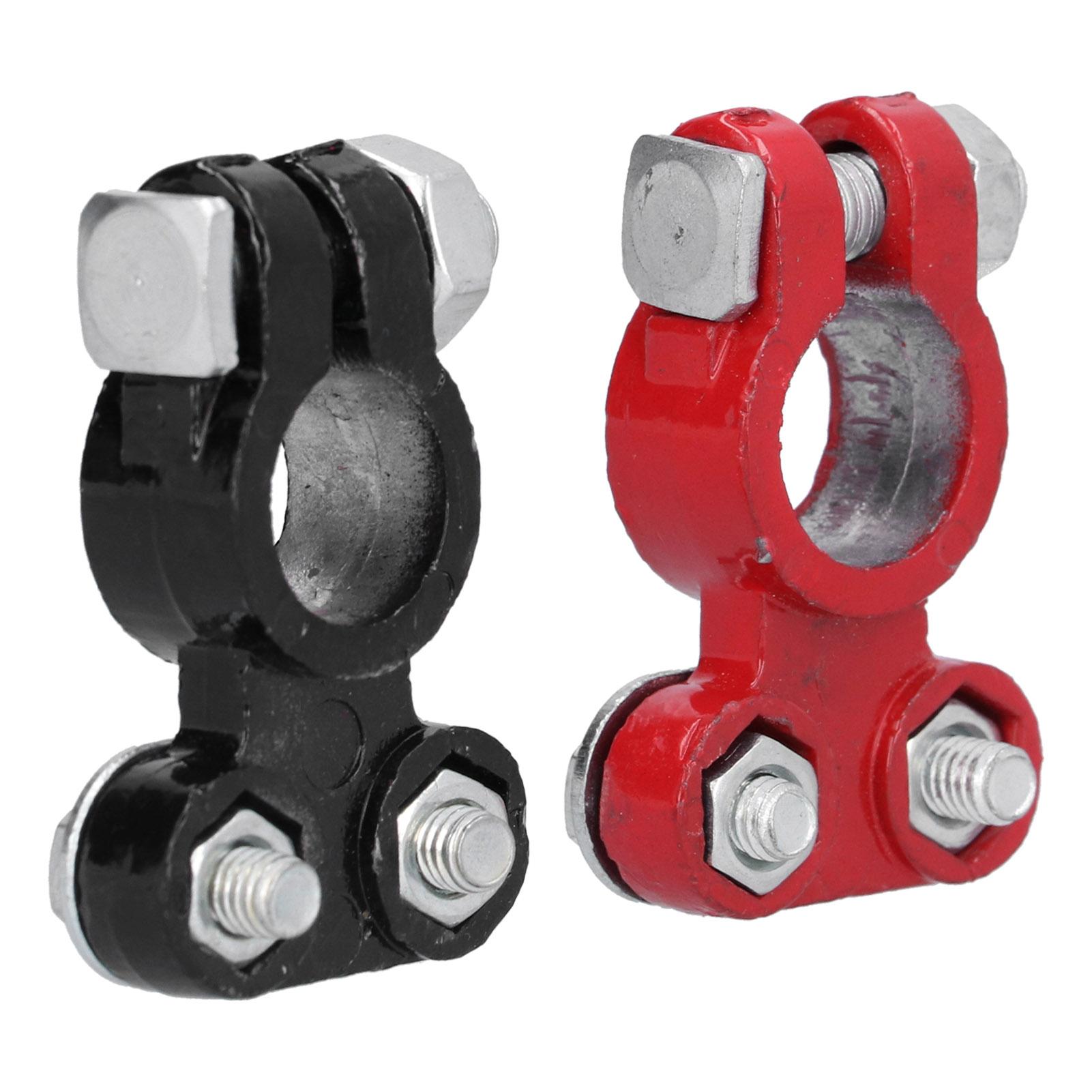 

2pcs Battery Terminal Clamp Positive Negative Top Post End Connector with 2 Washers