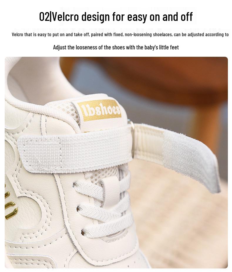 2026 Kids' Fashionable Low-Top White Shoes - Soft Sole, Casual Spring/Autumn Sneakers for Boys & Girls