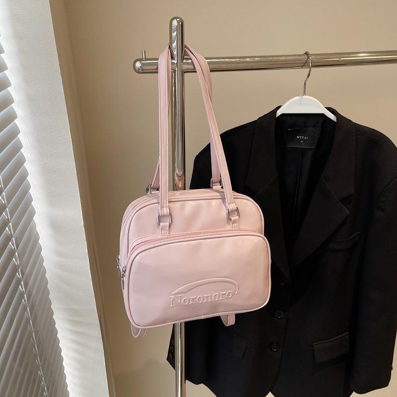 Korean Simple Casual Large-capacity Double Shoulder Tote Bag 2025 Spring New College Students Commuting Shoulder Bag