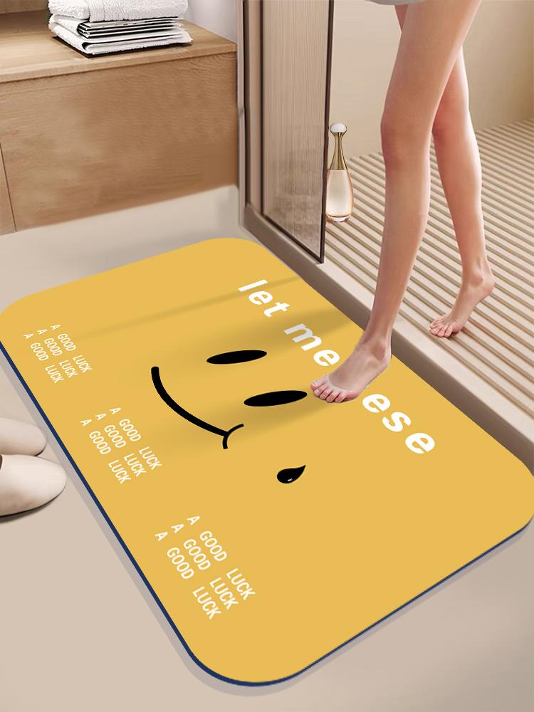 

VIKAMA Dopamine Bathroom Floor Mats Diatomite Water-Absorbent Non-Slip Bathroom Toilet Dirt-Resistant Carpet Home Decoration 40X60CM (1.3X2FT