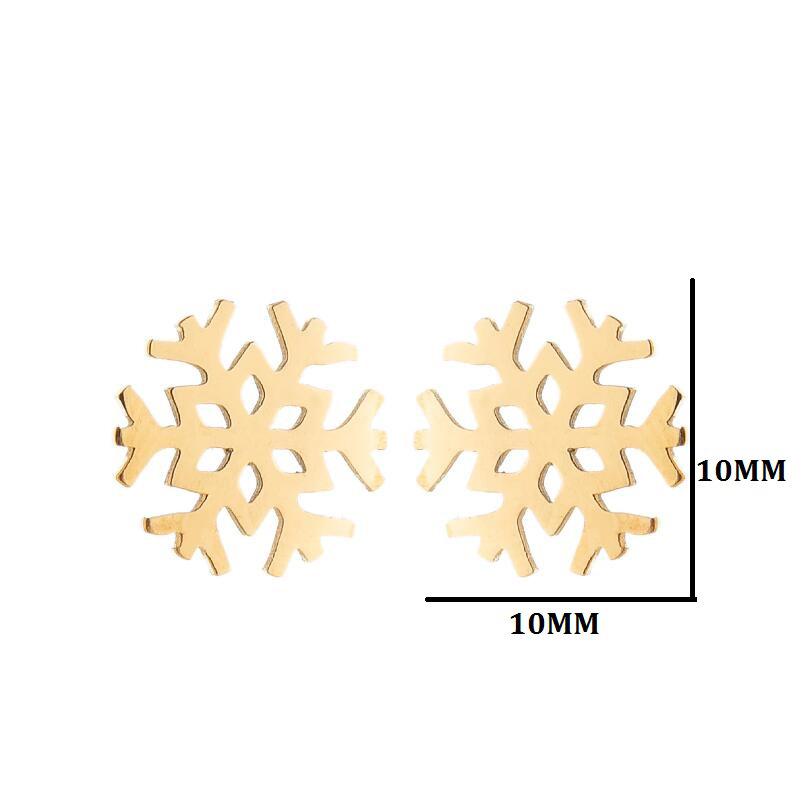 Edelstahl Weihnachts Schneeflocke Ausstanzung Blume Baum Ohrstecker