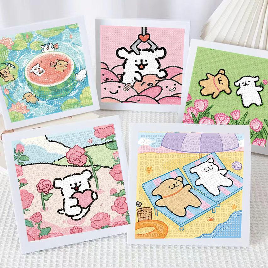 Diamond Painting Diy Children'S Handmade Sticker Lines Puppy Cartoon Decoration Sticker Painting