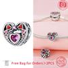 Authentic Charm Bead Charms Copper Love You Heart Pendant Bead Charms Compatible With Bracelets Bead Charms for Women Do It Yourself Jewellery Making