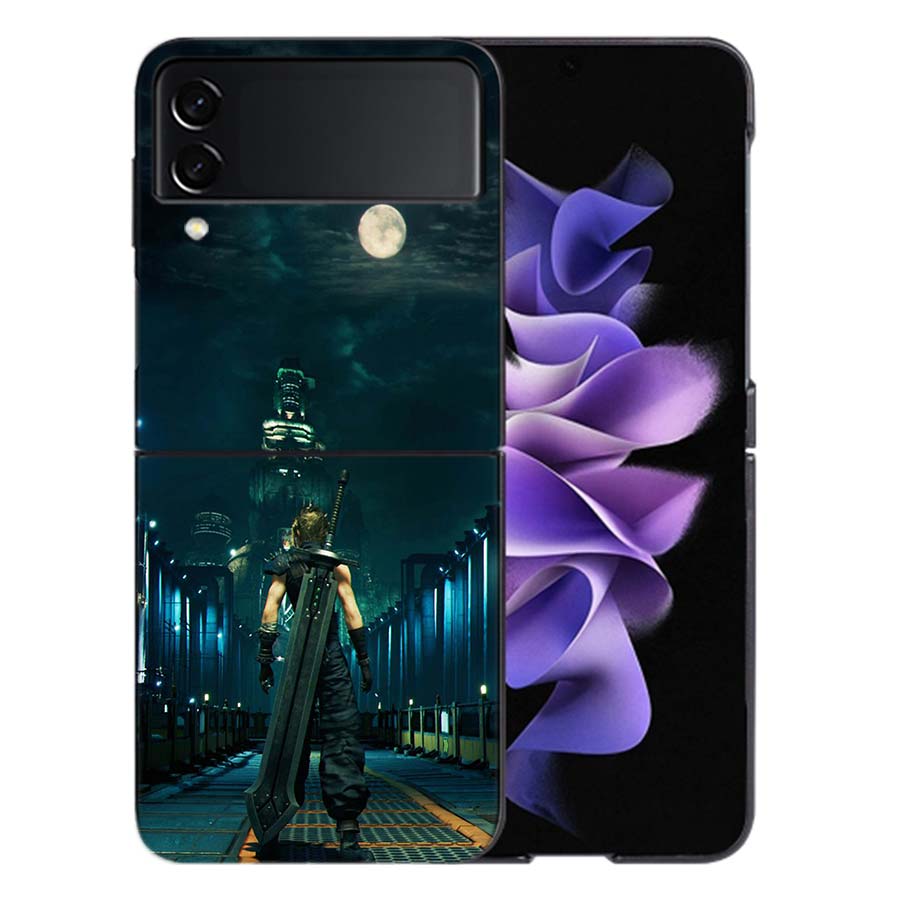 Final Fantasy VII For Samsung Galaxy Z Flip 5 4 3 Case Shockproof Hard Cover Phone Z Flip 6 7 5G Z Flip 5 4 5G TPU PC Hard Coq