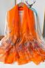 Orange Shawl with an Oriental Pattern - Light and Impressive
