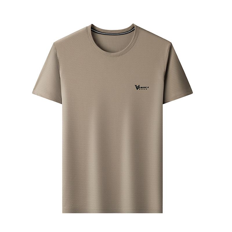 Crew Neck Bottoming Shirt High Elastic Cool Men'S Medium Green Pullover T-Shirt Polo Shirt Print
