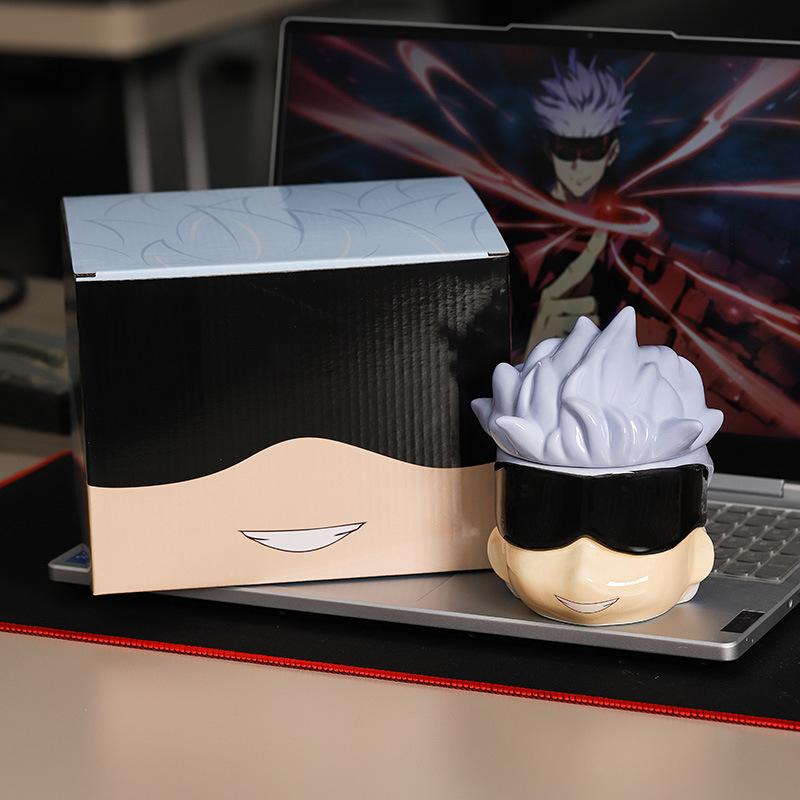 

Jujutsu Kaisen Gojo Satoru Ceramic Mug, Xia Youjie Ceramic Cup Figurine Cartoon Ornament, Creative High Appearance Level 301-400ml