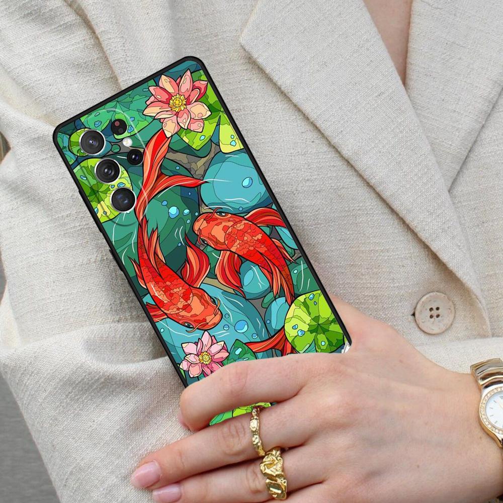 Koi Carp Fish Painting Cell Phone Case for Samsung Galaxy S26 Ultra S25 S24 S23 S22 S21 S20 Note10 Cover