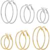 6 Pairs Of Womens Large Hoop Earrings,Hypoallergenic Titanium Steel Hoop Earrings For Women Womens 30-40-50mm