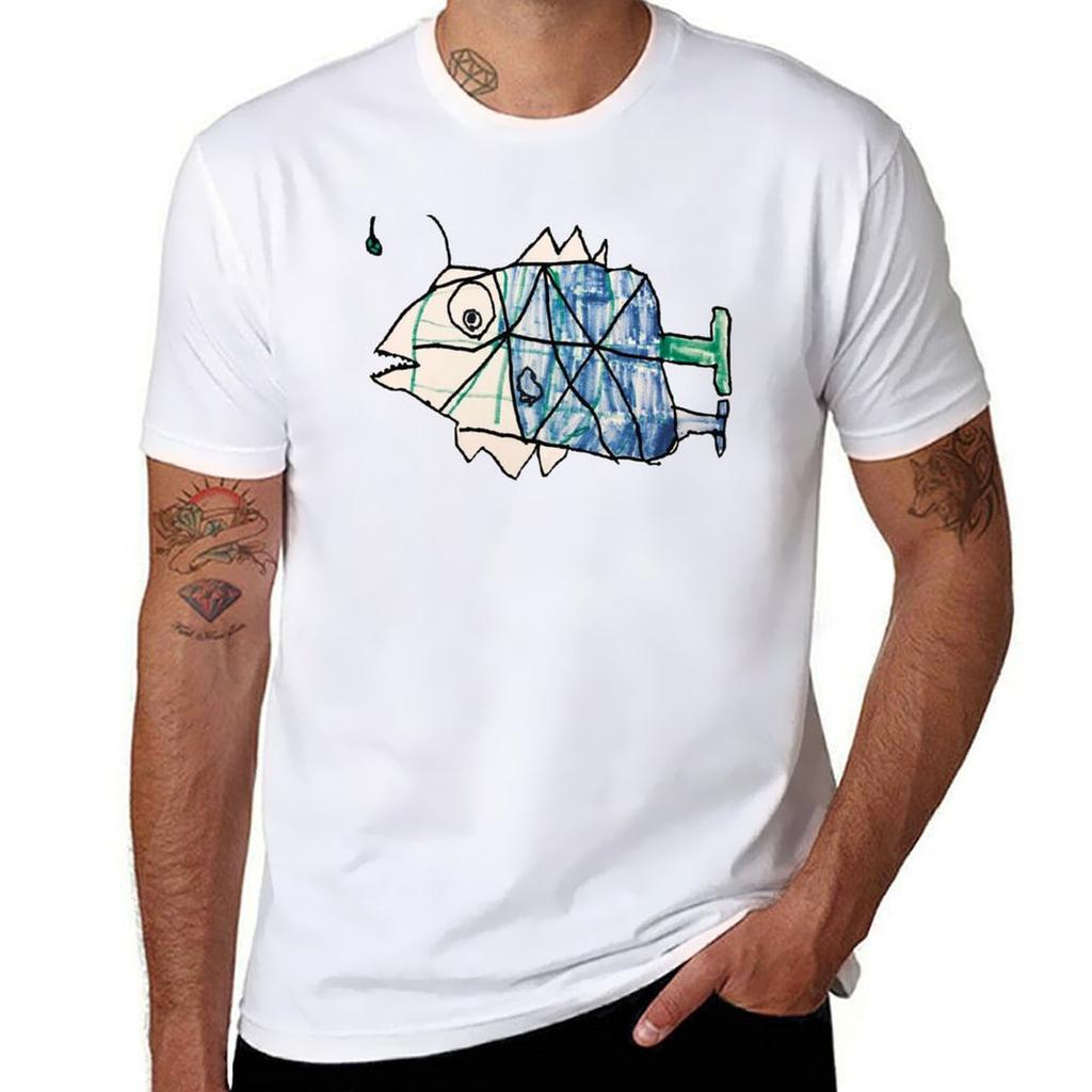 Angler Fish by Aiden TShirt Daily Work Short Sleeve Top