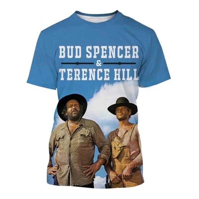 Bud Spencer Terence Hill Bedruckte T-Shirts Herren Damen Mode Streetwear Oversized Kurzarm T-Shirt Kinder T-Shirts Oberteile Kleidung