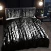 3pcs Black Tree Forest Duvet Cover Set Bedding Set Pillowcases No Filling High-Definition Print Queen King Size for Home Bedroom