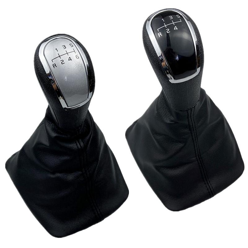 Car 5/6 Speed Gear Stick Shift Knob With Leather Boot Collar For Skoda Octavia A5 MK2 A6 Sedan & Combi 2004 2005 2006 2007 2008