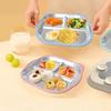 New Stainless Steel Baby Feeding Plate, Food Grade Silicone Suction Divided Plate, -Fall Heat Resistant Kids Dinner Plate