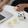 Red Panda Portable Tea Set: One Pot, Three Kung Fu Cups, Creative Ceramic Design