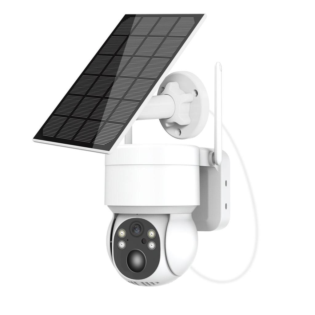 iCSee Solar-Powered PTZ Wireless Security Camera with Battery Monitor