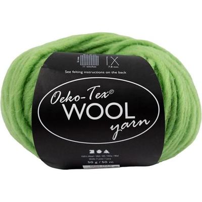 Ball of Wool - Creotime - Wool Yarn - 50 G - Oeko-Tex - Lemon Green