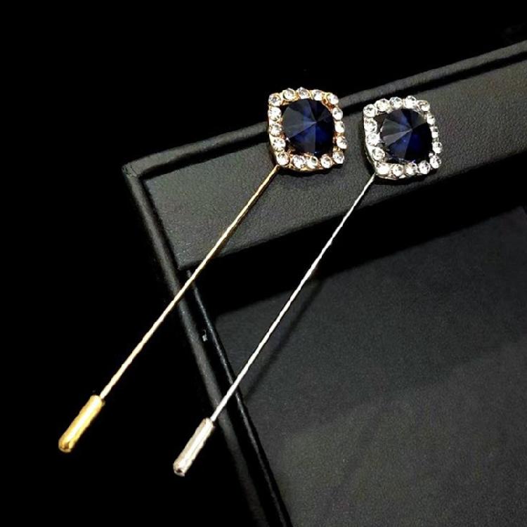 Fashionable Cubic Zirconia Chest Pin Neutral Aesthetic Brooch Corsage Pin Sturdy Clasp Detail For Dresses Coats