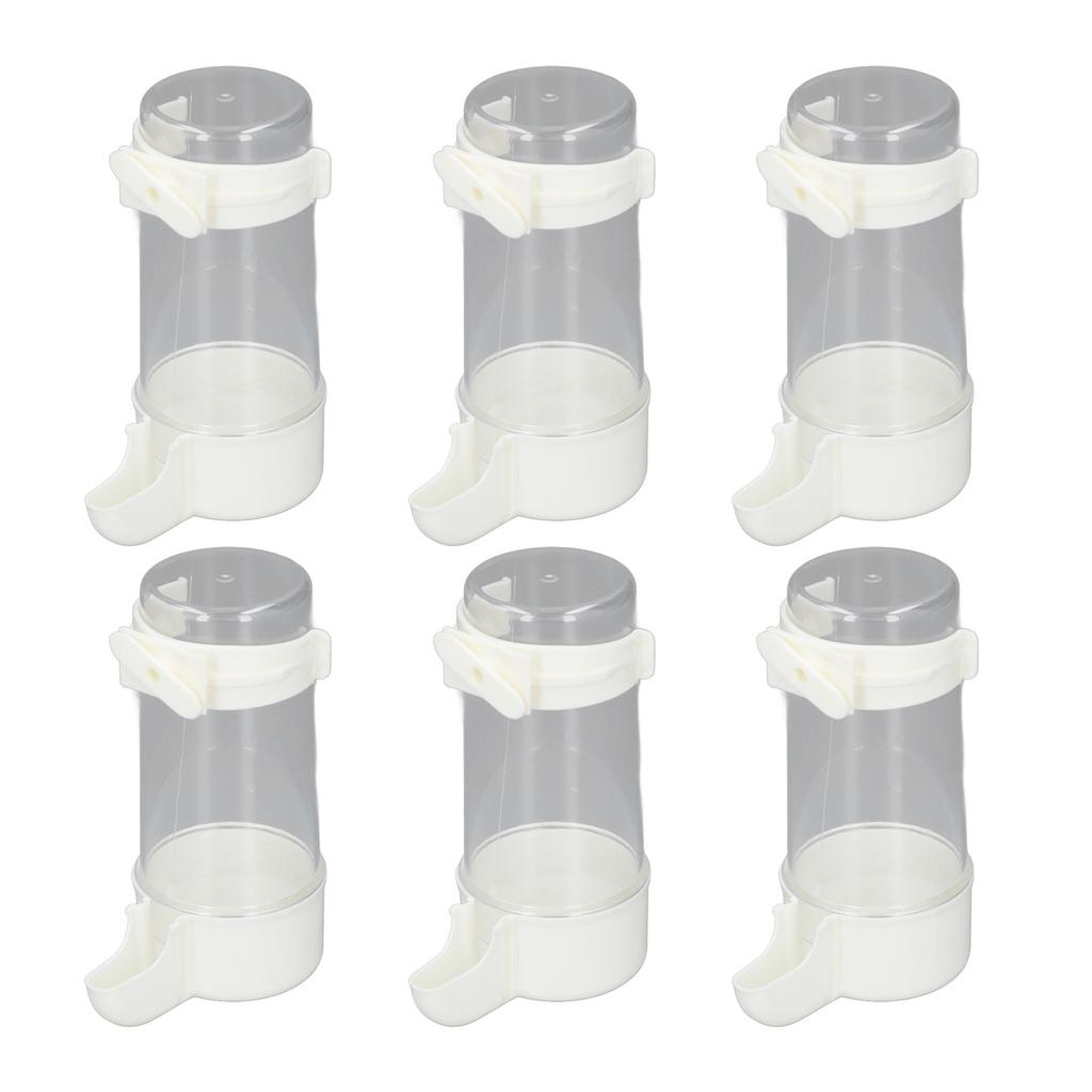 6pcs Birds Cage Water Feeder Professional Automatic Spill Proof Bird Water Hanging Feeder for Pets