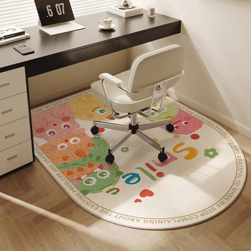

Study Swivel Chair Carpet Anti-slip Wear Floor Arched Protection Mat Office Computer Chair Bedroom Floor Rug 60x90cm