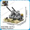 MOOXI MOC WW2 Military Battlefield Bases Bricks War Artillery Compatible Figures Building Blocks Set Toys For Children Adults 3D