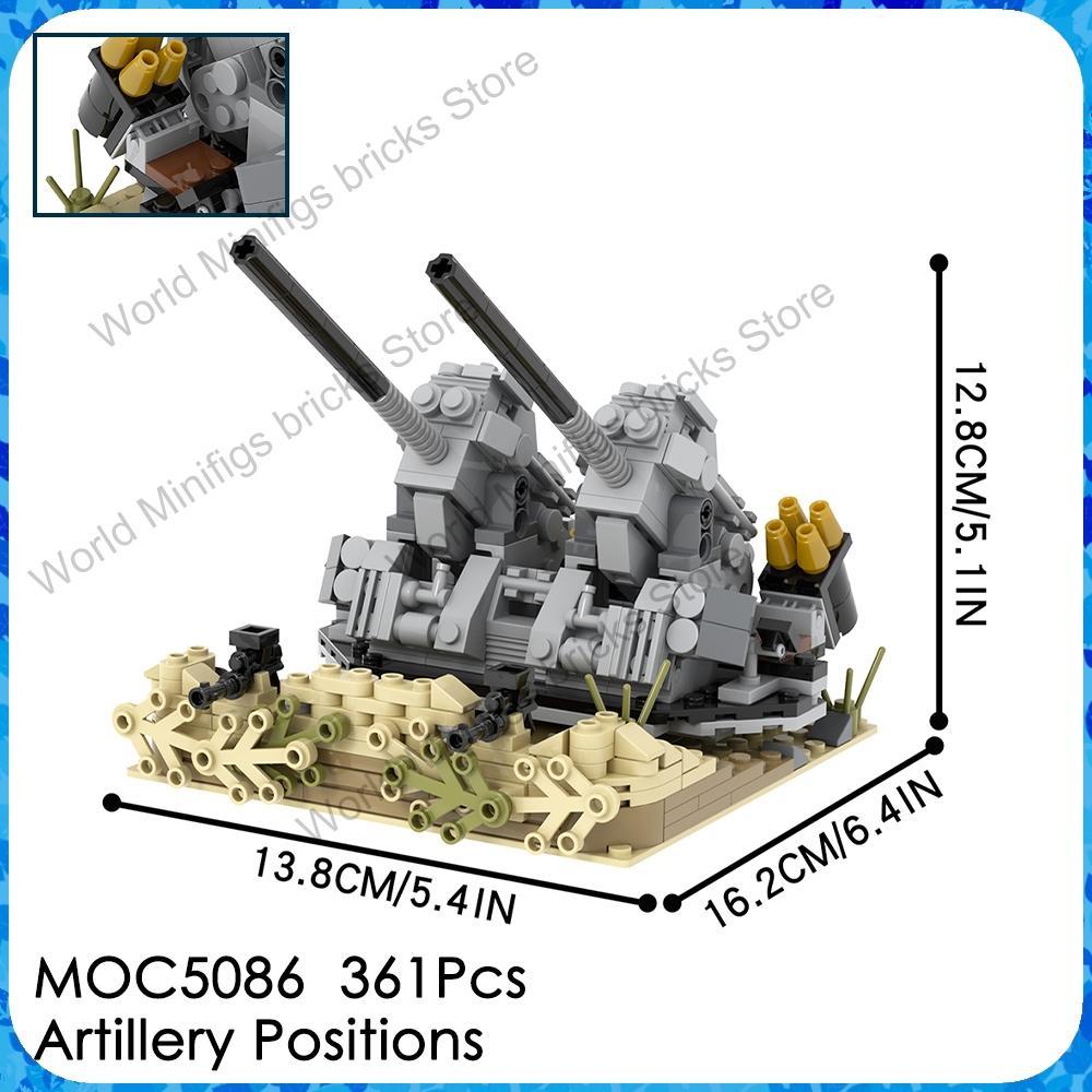 MOOXI MOC WW2 Military Battlefield Bases Bricks War Artillery Compatible Figures Building Blocks Set Toys For Children Adults 3D