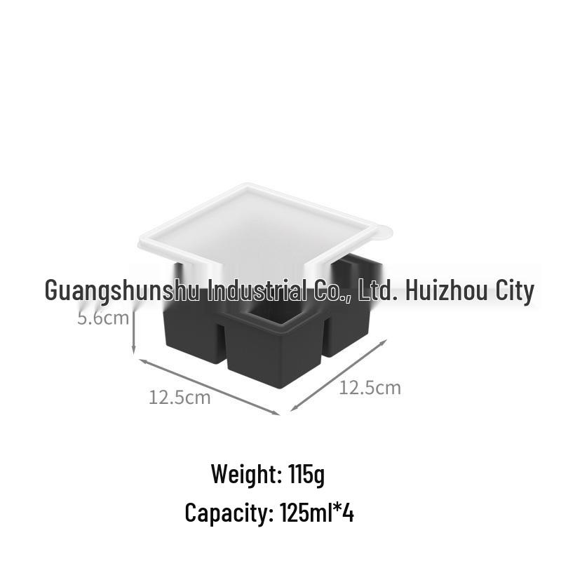 Popular Silicone Ice Cube Tray with Lid – 4 Large Slots & 15 Square Compartments for Soup or Food Storage