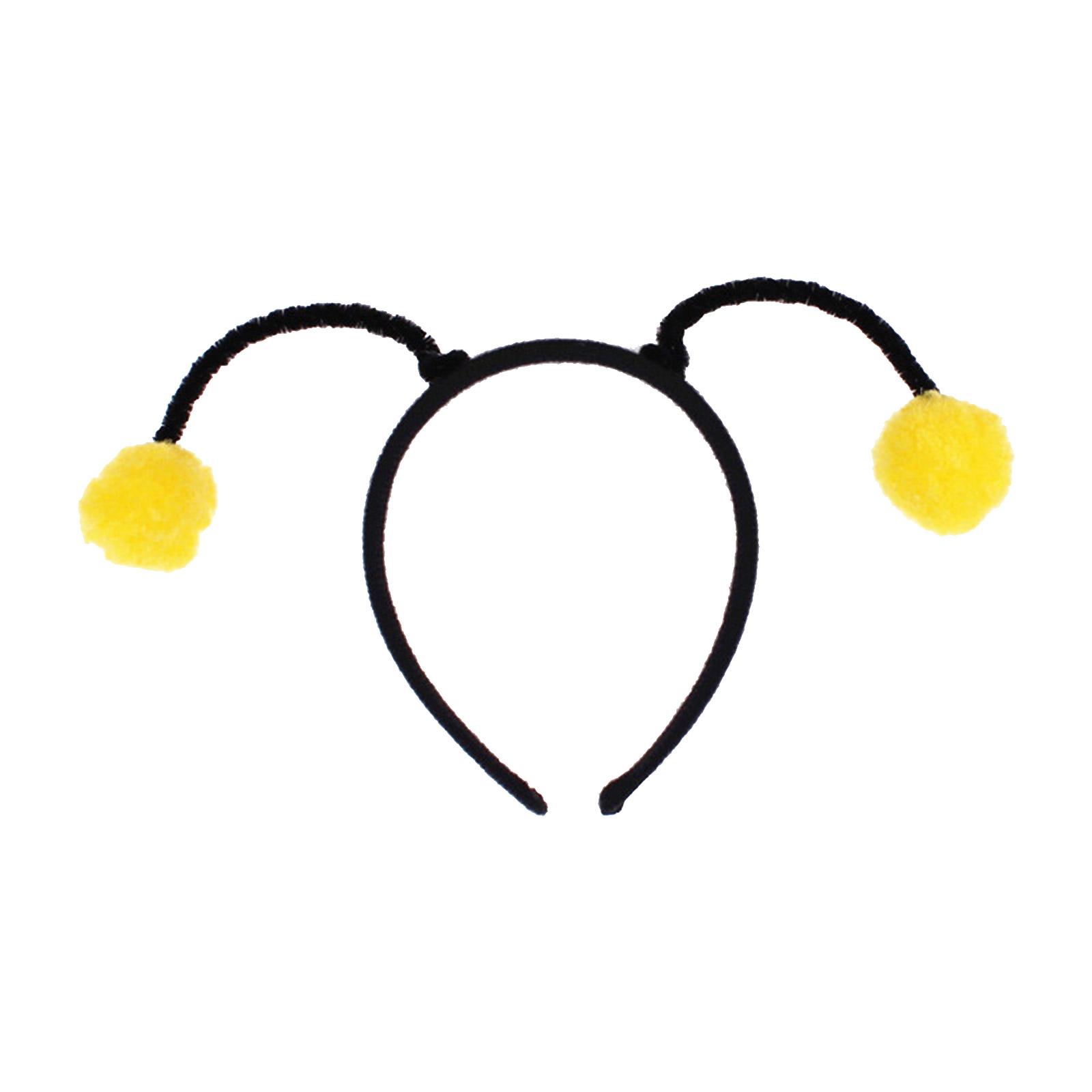 

Adult Teens Cute Bee Pompom Antenna Shape Headband Plush Hair Hoop Makeup Live Broadcast Cosplay Party Headpieces 3