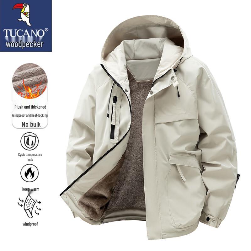 

TUCANO Men s Hooded Fleece Lined Utility Jacket 2XL