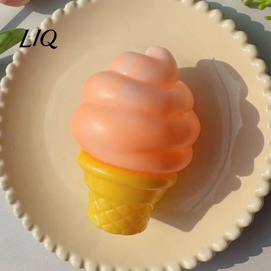 Beruhigendes Handspielzeug Transparenter Zitronen-Quetschspielzeug, Stressabbau Qualle Eiscreme Weicher Klarer Würfel Sensorisch für Kinder Erwachsene Linderer