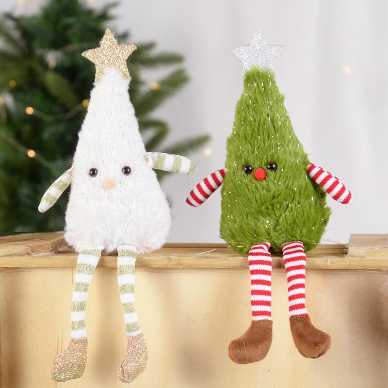 Christmas Plush Doll Ornaments Cute Long Leg Xmas Tree Hanging Pendant Navidad Natal Home Decoration New Year Kids Gifts