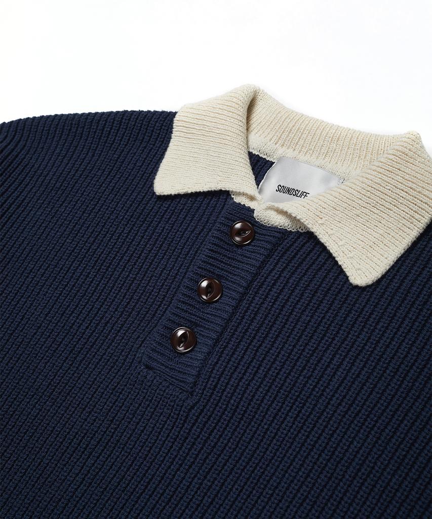 SOUNDSLIFE Heavy Cotton Rugby Knit Navy