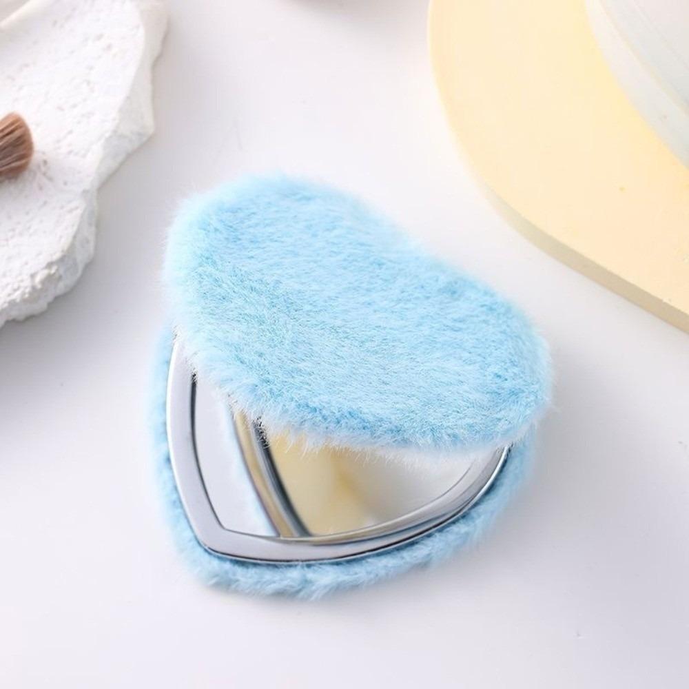 Mini Pocket Travel Handheld Mirror Double-sided Cosmetic Mirror New Plush Makeup Mirror Student