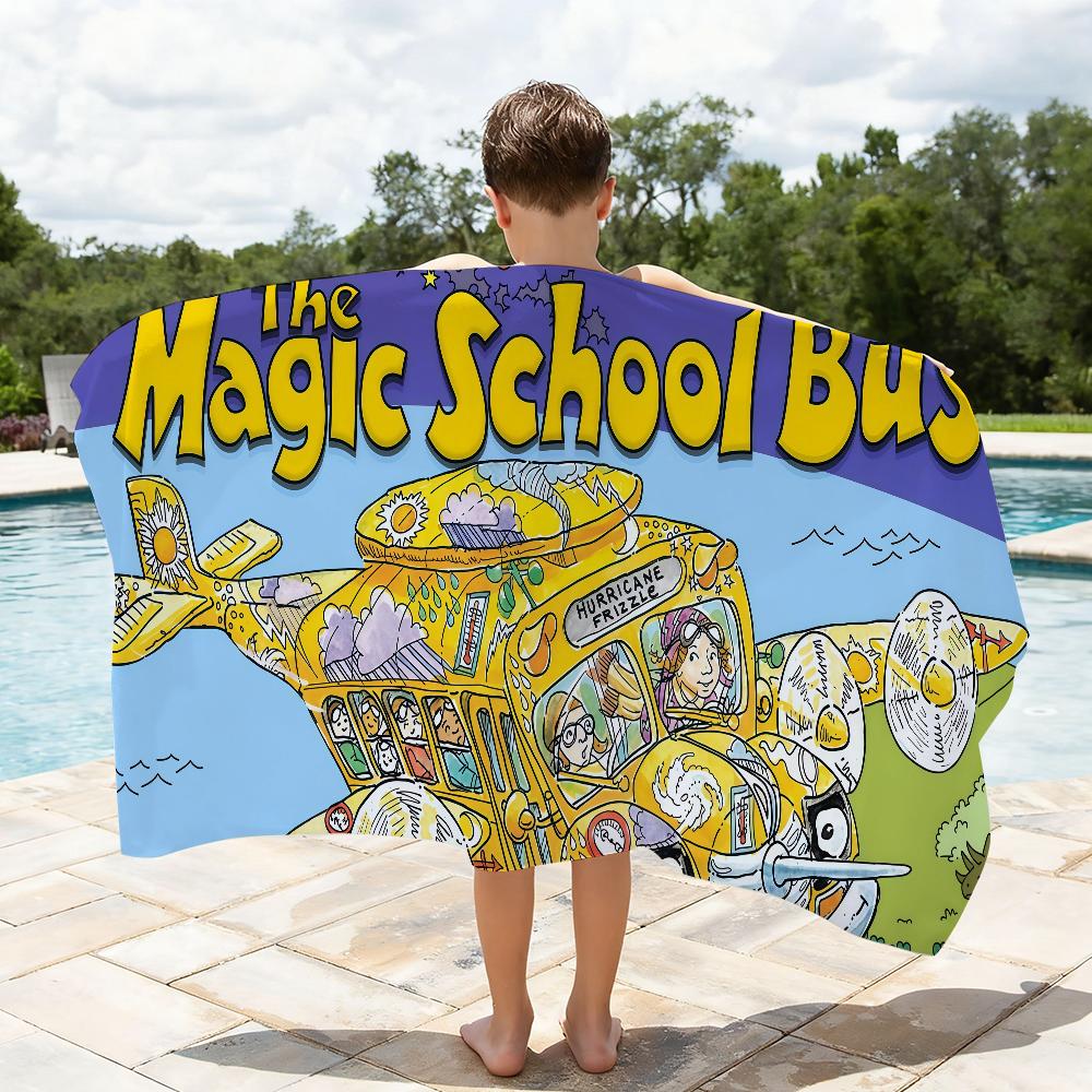 Lustiger Schulbus-Cartoon-Handtuch Schnelltrocknende Strandhandtücher Sind Geeignet Für Schwimmbäder Camping Yoga Und Das Fitnessstudio