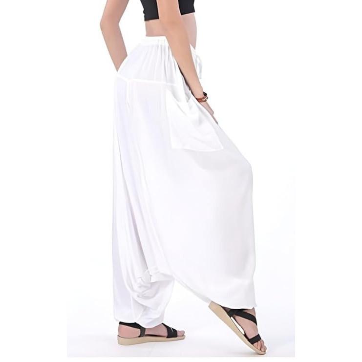 Women White Loose Baggy Pant Indian Party Wear Ethnic Boho Gypsy Harem Pants