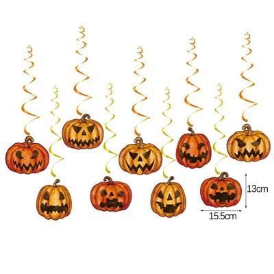 Halloween Spiral Banner Decoration Pumpkin Hanging Pendant Swirls Ornament for Halloween Party Birthday Baby Shower Party Decor