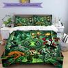 3-teiliges Bettbezug-Set (1 * Bettbezug + 2 * Kissenbezug, ohne Kern), Ben 10 Cartoon-Aufdruck Bettwäsche-Set, Schlafzimmer-Dekoration, Ganzjahres, Geburtstagsgeschenk