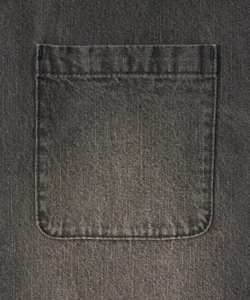 EXCONTAINER Damaged Washed Denim Half Shirt (Fade Black)