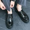 Men Platform Shoes Loafer Dress Elevator Punk Shoes Height Increase Formal Black Leather Thick Sole Creepers Plus Size