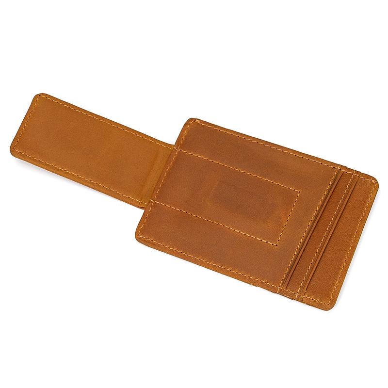 Card holder luxury  designer money clip purse for woman man small wallets genuine leather credit card ID Cash Bill Holder