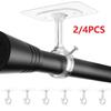 2/4Pcs Heavy-Adhesive Ceiling Curtain Rod Brackets - No Drilling Installation, Adjustable Height, 1.2Inch Diameter Rod Holders