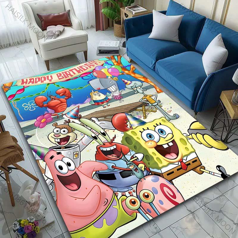 1PC Cute Spongebob and Friends Cartoon Carpet for Living Room Bedroom Sofa Doormat Home Decor Non-slip Floor Mat Luxury Gifts