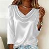 Long Sleeve Solid Tops Blouse Business Casual Dressy Shirt 3 4 Sleeve Women