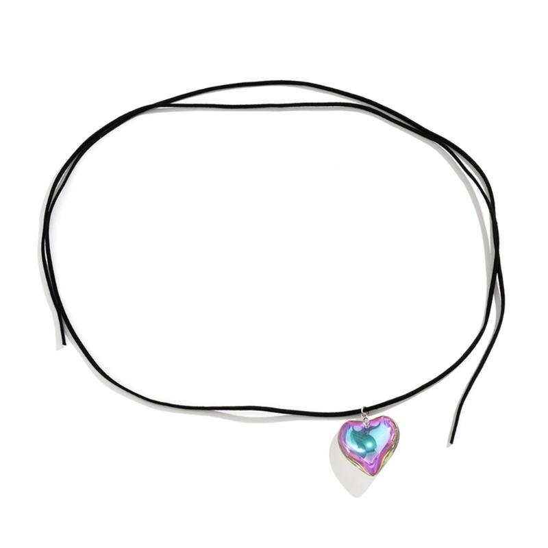 Gothic Irregular Big Love Heart Pendant Waist Belly Chain Women Korean Velvet Body Chain Adjustable Chain Y2K Jewelry