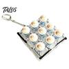 Creative Gifts for Stress Relief Dumpling Keycap Fidget Toy, Soft Squeeze Pendant with Keychain, Light Up Keychains Cute Bun Bag Charm Anxiety