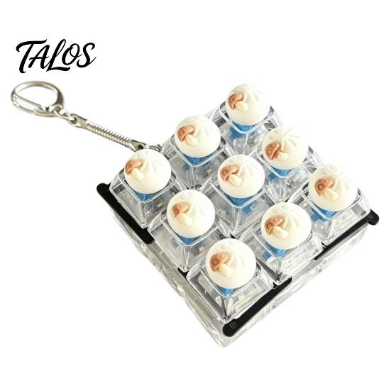 Creative Gifts for Stress Relief Dumpling Keycap Fidget Toy, Soft Squeeze Pendant with Keychain, Light Up Keychains Cute Bun Bag Charm Anxiety