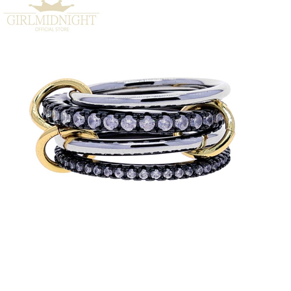 2026 Neue Spinelli Stapelbare Verlobungsringe Für Damen Iced Out Mikropflaster 5A Zirkonia Mix Farbe Mehrere Teile Stapel Finger Schmuck