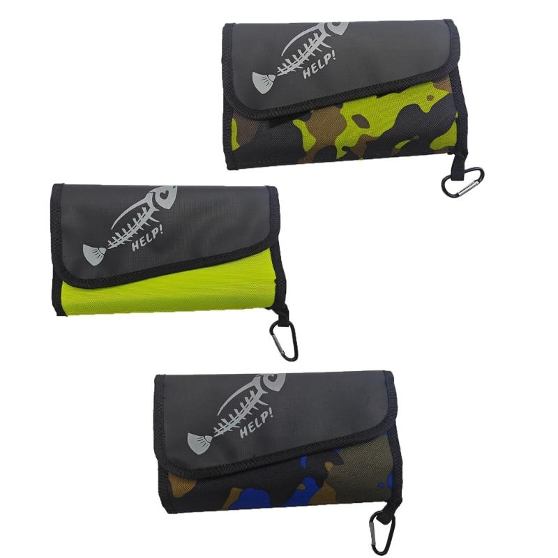 Waterproof Fishing Baits Bag Fishing Leader Tackle Wallet Bag with Carabiner Baits Wallet Case Fishing Lures Carry Bag