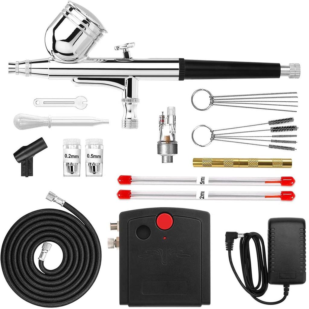 WZ100 Airbrush Compressor Set - Mini Plug-in Turtle Pump for Car, Furniture, and Model Touch-ups