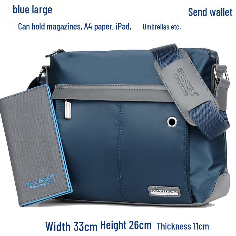 Korean Style Men's Large Capacity Crossbody Shoulder Backpack - Oxford Cloth Canvas Nylon